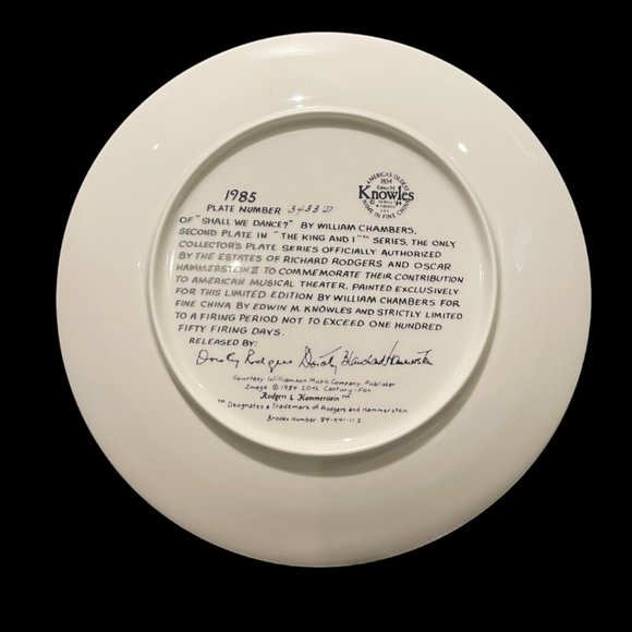 Vintage Collector Plate "Shall We Dance" by William Chambers - Picture 2 of 2